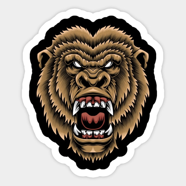 Gorilla Head Sticker by Marciano Graphic